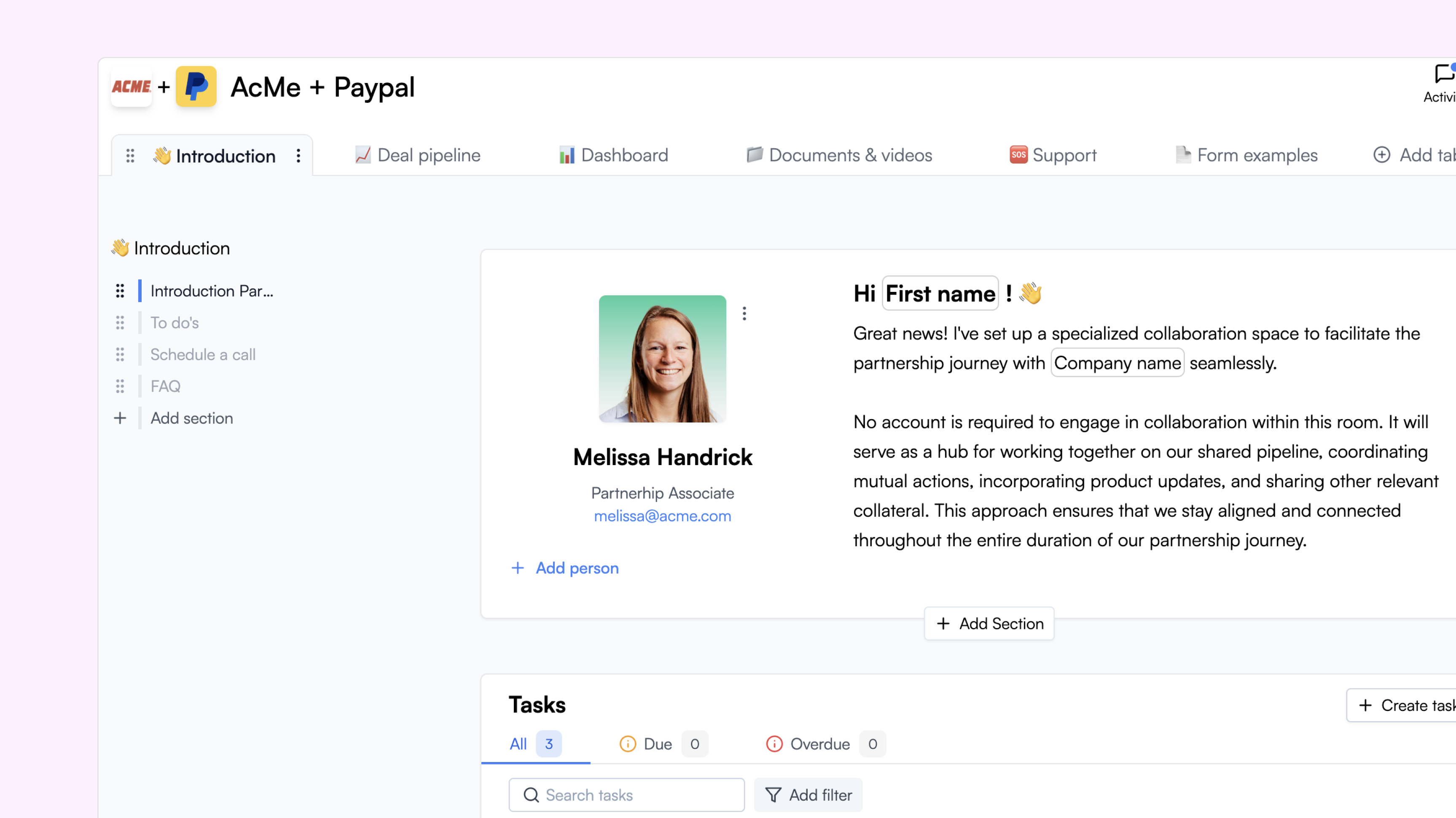 Personalise your partner portal
